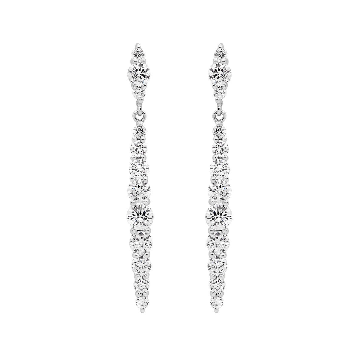 Sterling Silver Gold-Plated CZ Drop Earring - E579