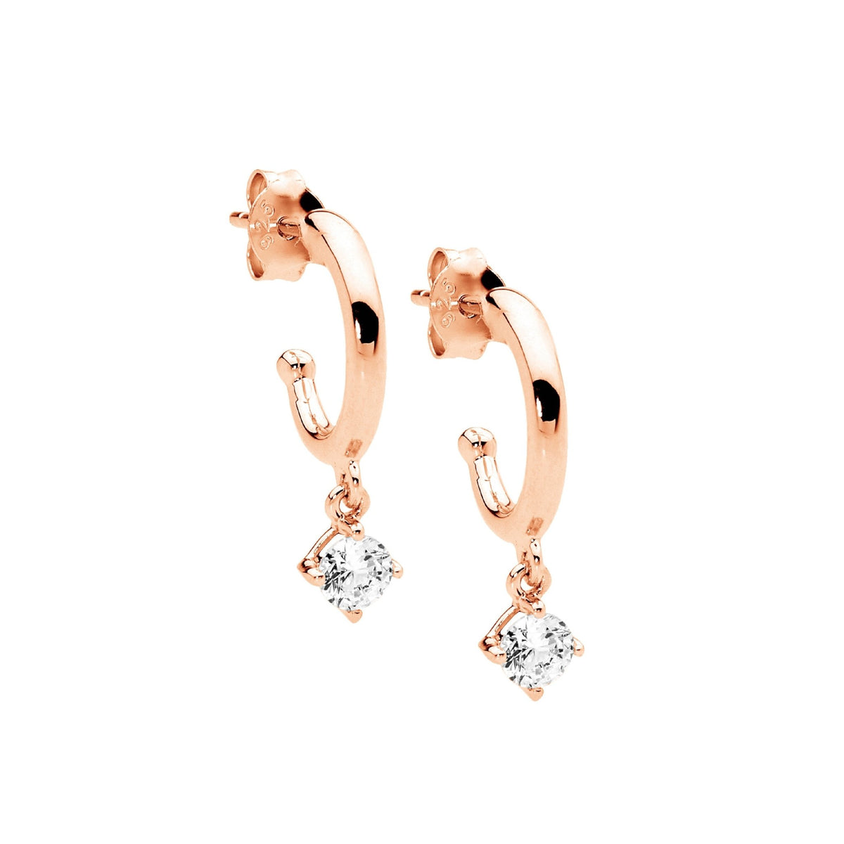 Sterling Silver Gold-Plated CZ Drop Earring Gold - E580