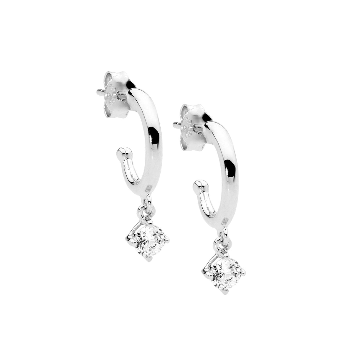 Sterling Silver Gold-Plated CZ Drop Earring Gold - E580