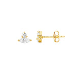 Sterling Silver Gold-Plated Trilogy CZ Earring - E582