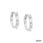Sterling Silver Gold-Plated CZ Huggie Earring - E585