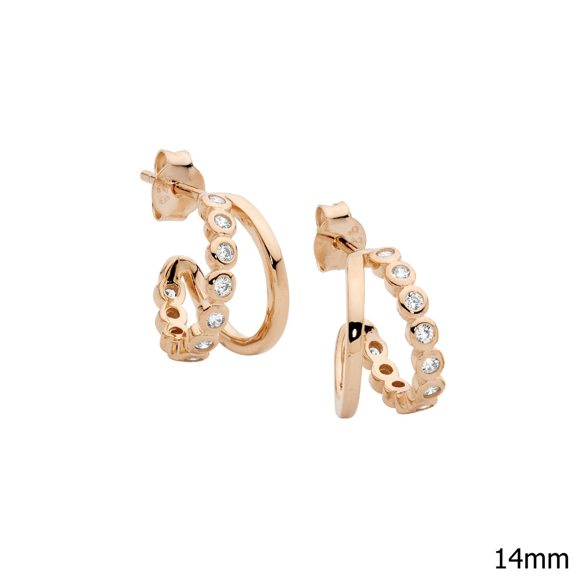 Sterling Silver Gold-Plated CZ Earring - E586