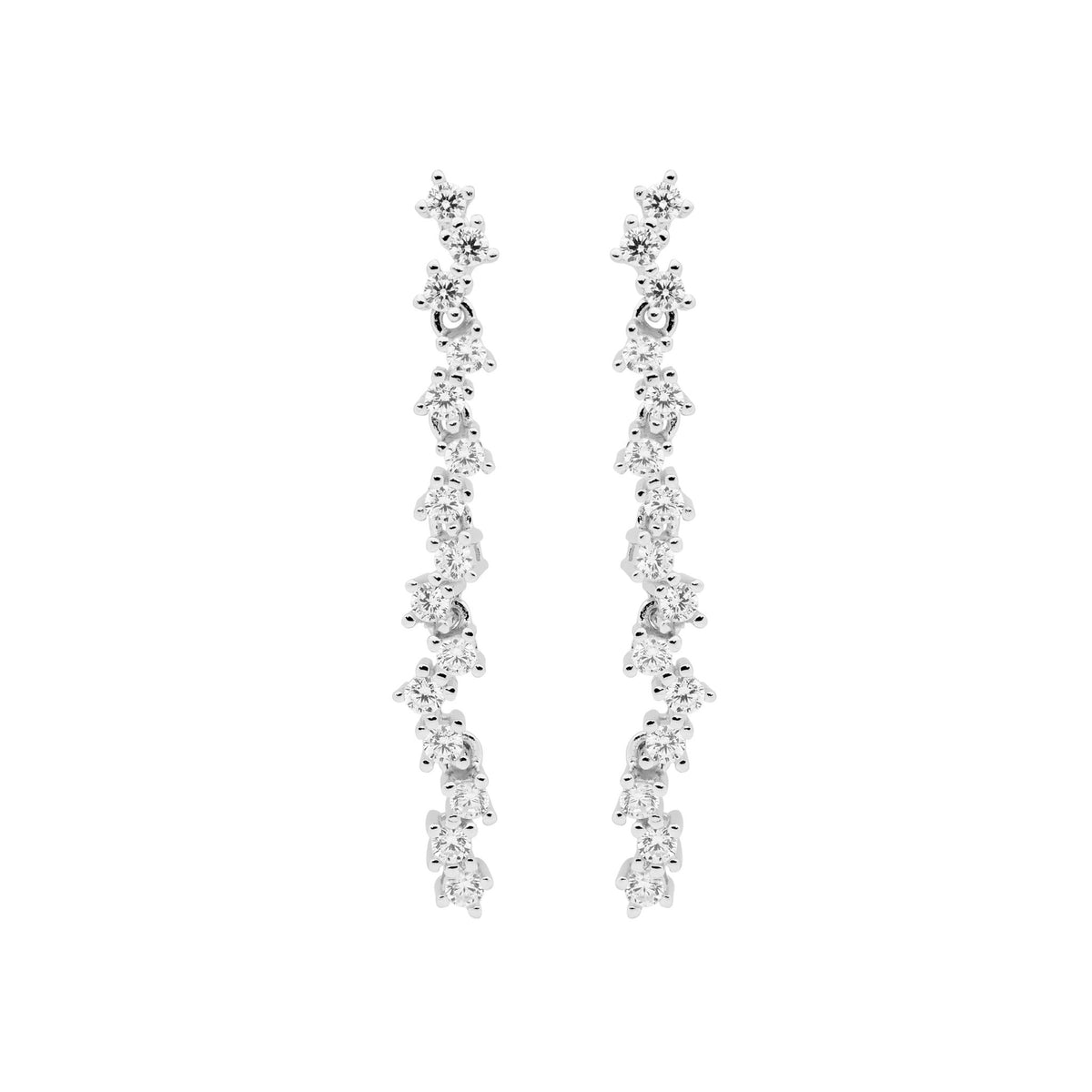 Sterling Silver Gold-Plated CZ Drop Earring - E588