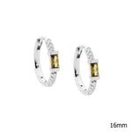 Sterling Silver CZ Huggie Earring - E572