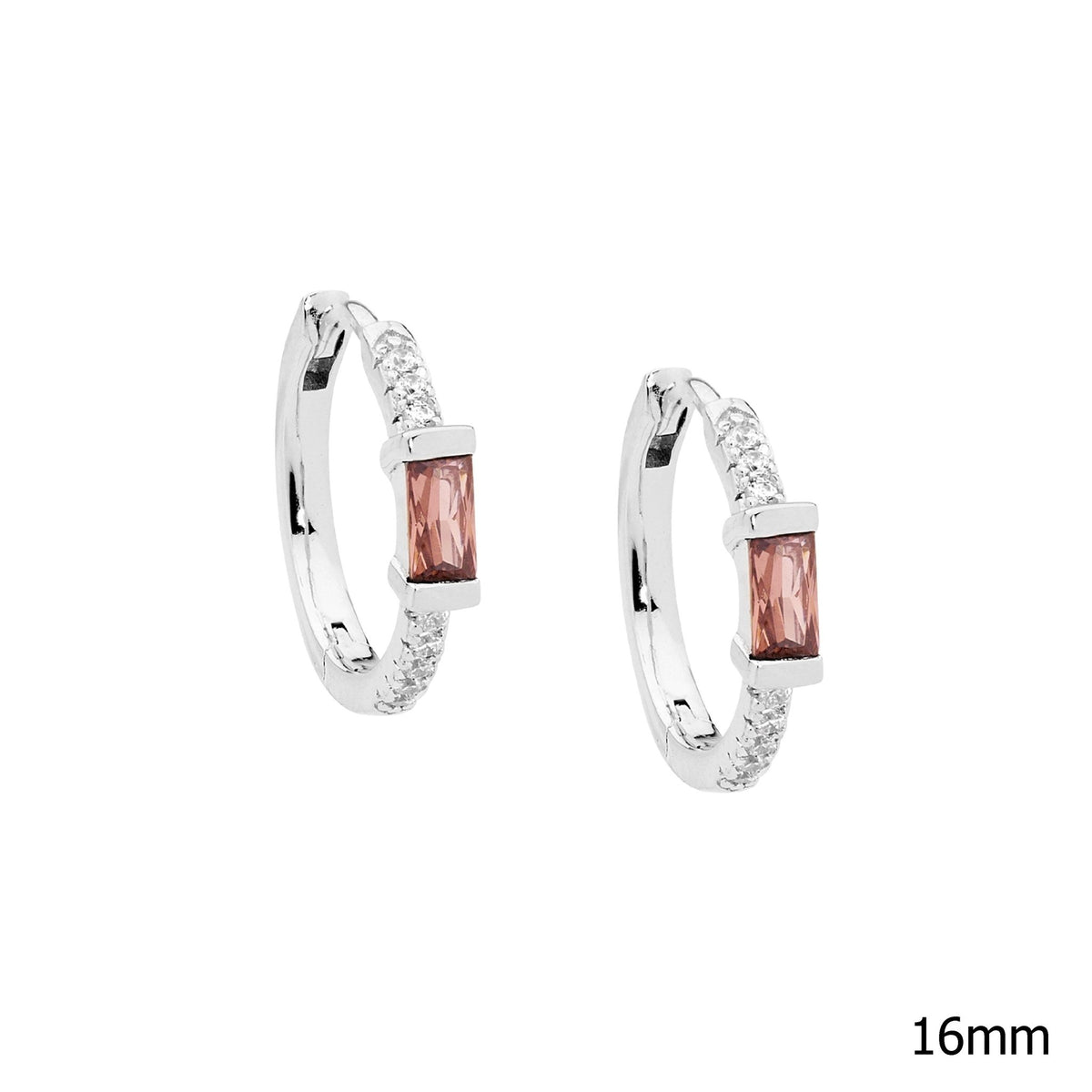 Sterling Silver CZ Huggie Earring - E572