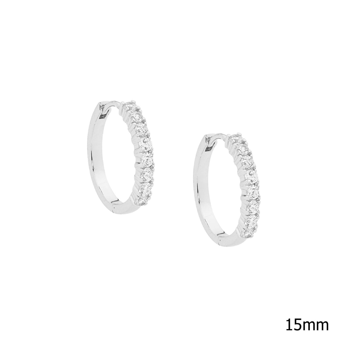 Sterling Silver Gold-Plated CZ Huggie Earring - E391