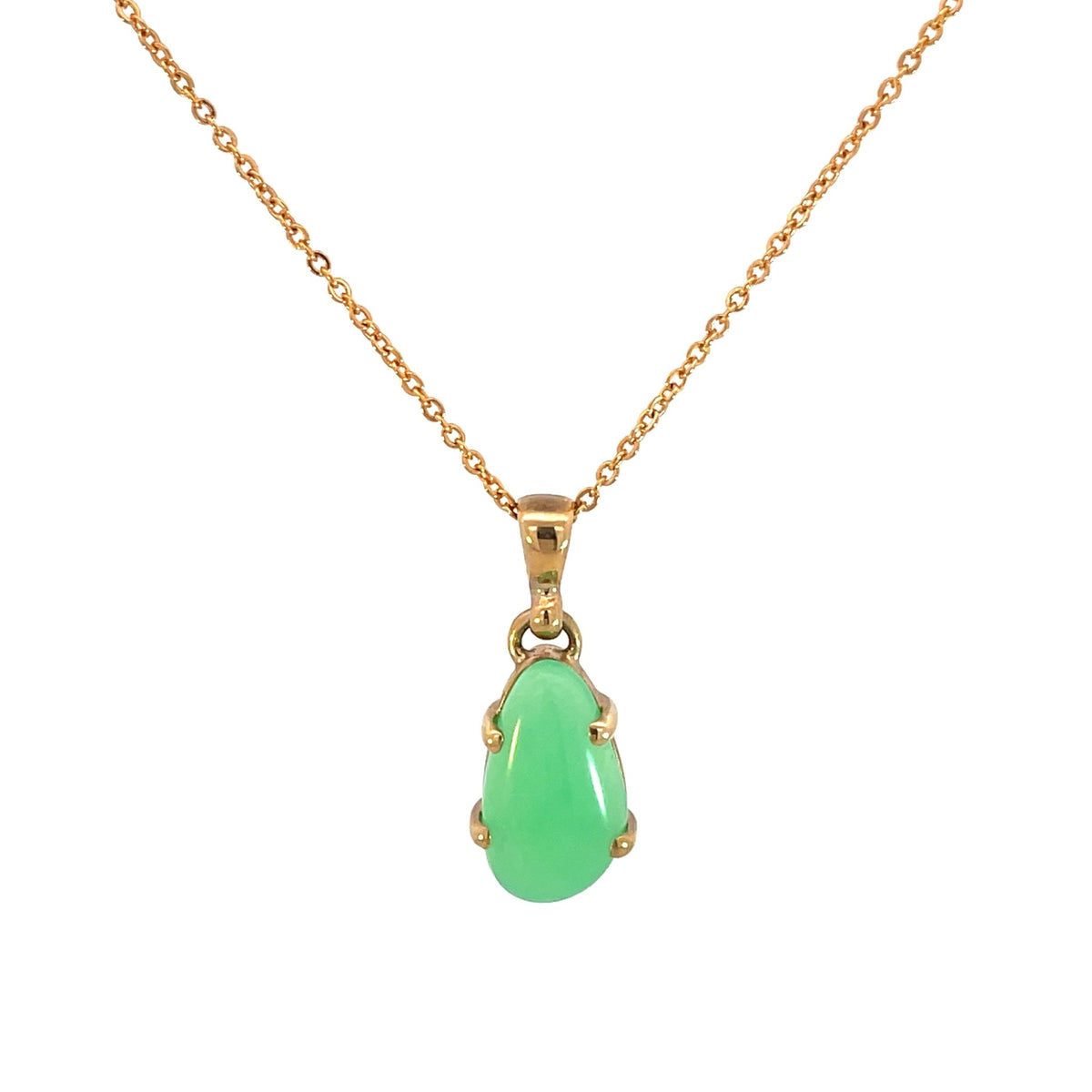 Elongated Chrysoprase Pendant - Markbridge Jewellers