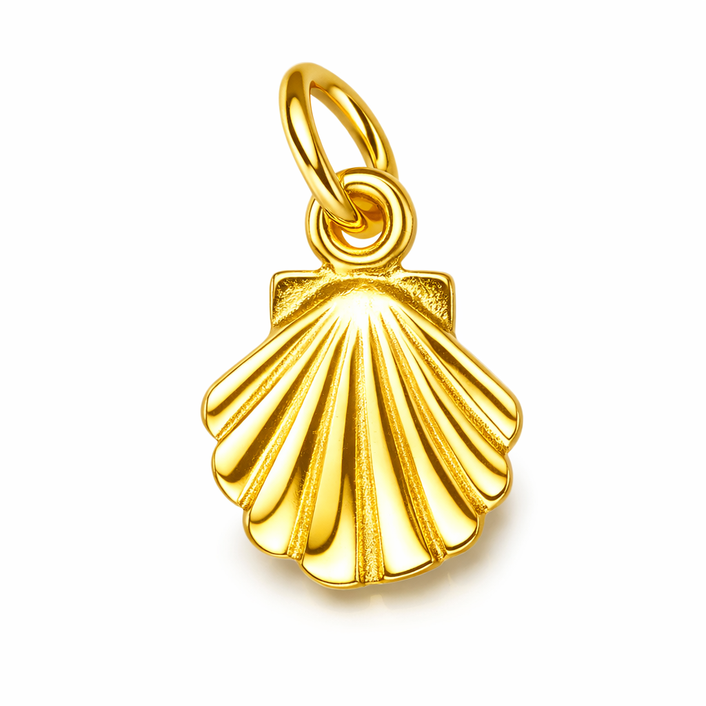 9ct Yellow Gold Small Scallop Shell Charm