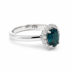 Sapphire & Diamond Halo Engagement Ring