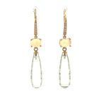 Green Amethyst & White Opal Earrings - Markbridge Jewellers