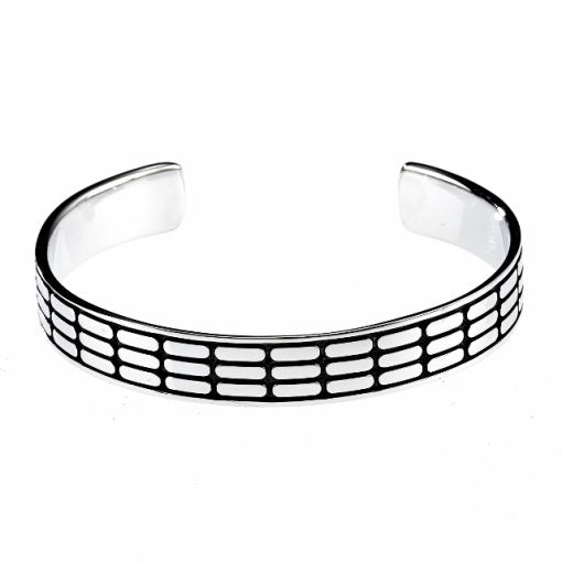 Horizontal Tile Patterned Gents Cuff - Markbridge Jewellers