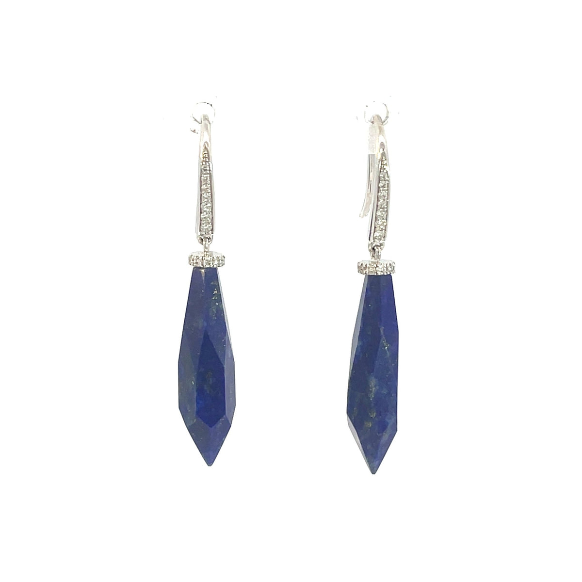 Lapis and Diamond Longline Earrings - Markbridge Jewellers
