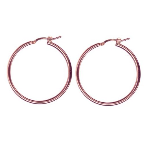 Medium Rose Gold Large Hoop Earrings - Markbridge Jewellers