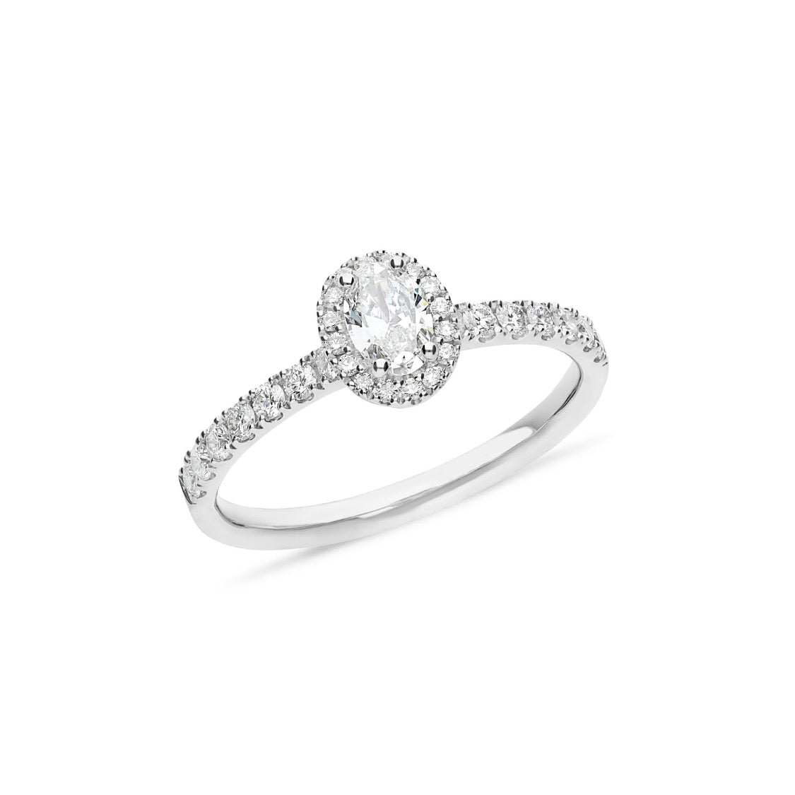 Oval Cut Diamond Halo Engagement Ring - Markbridge Jewellers