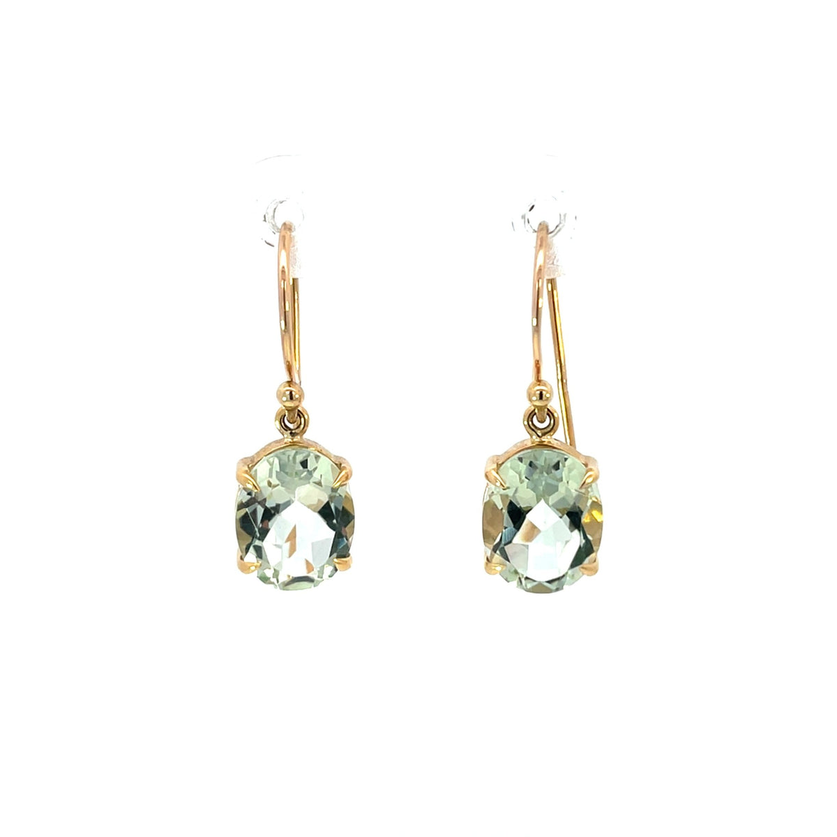Oval Green Amethyst Drop Earrings - Markbridge Jewellers
