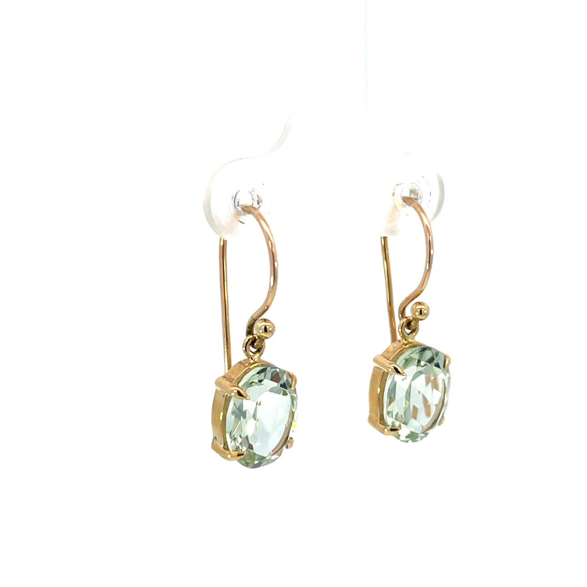 Oval Green Amethyst Drop Earrings - Markbridge Jewellers