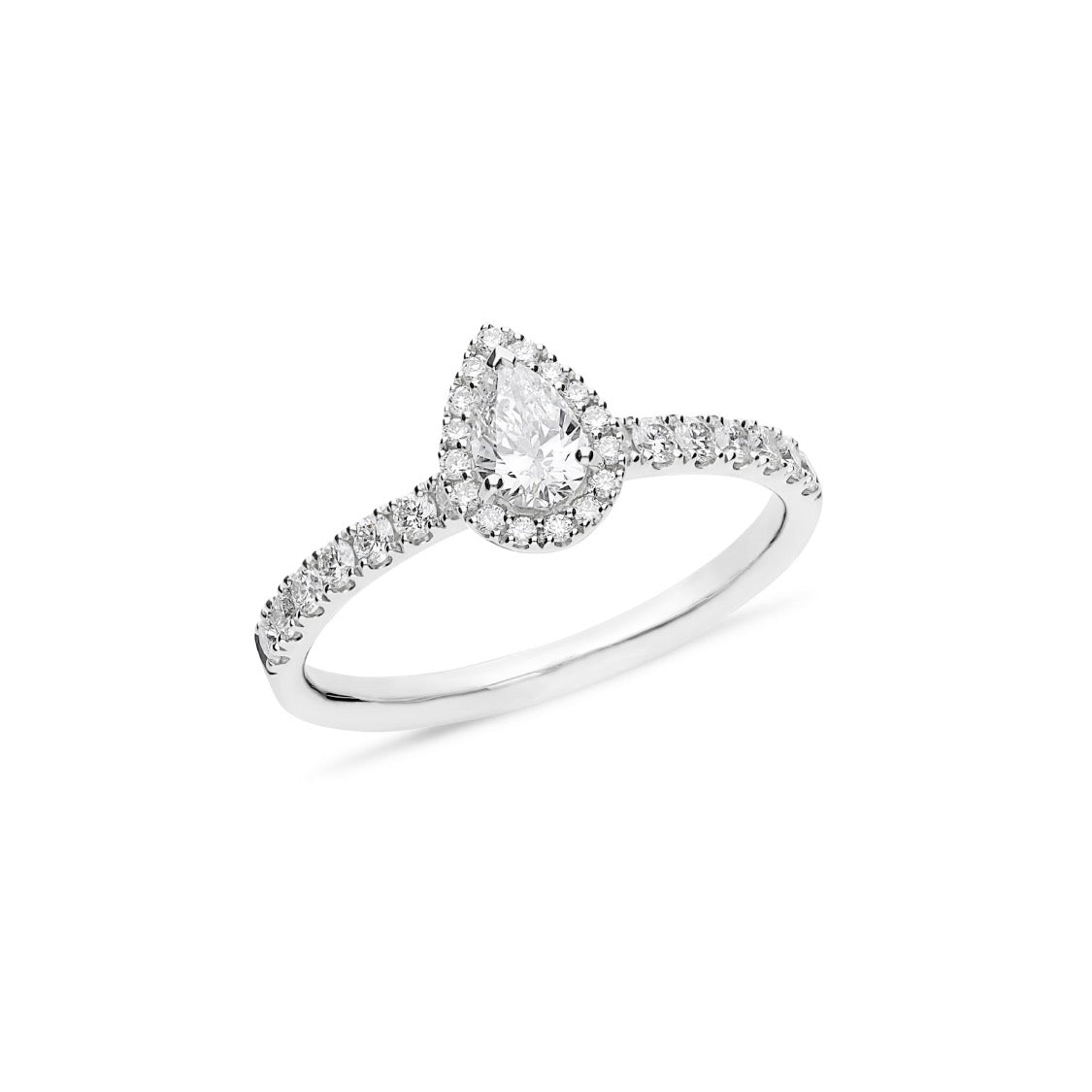 Pear Shape Diamond Halo Engagement Ring - Markbridge Jewellers