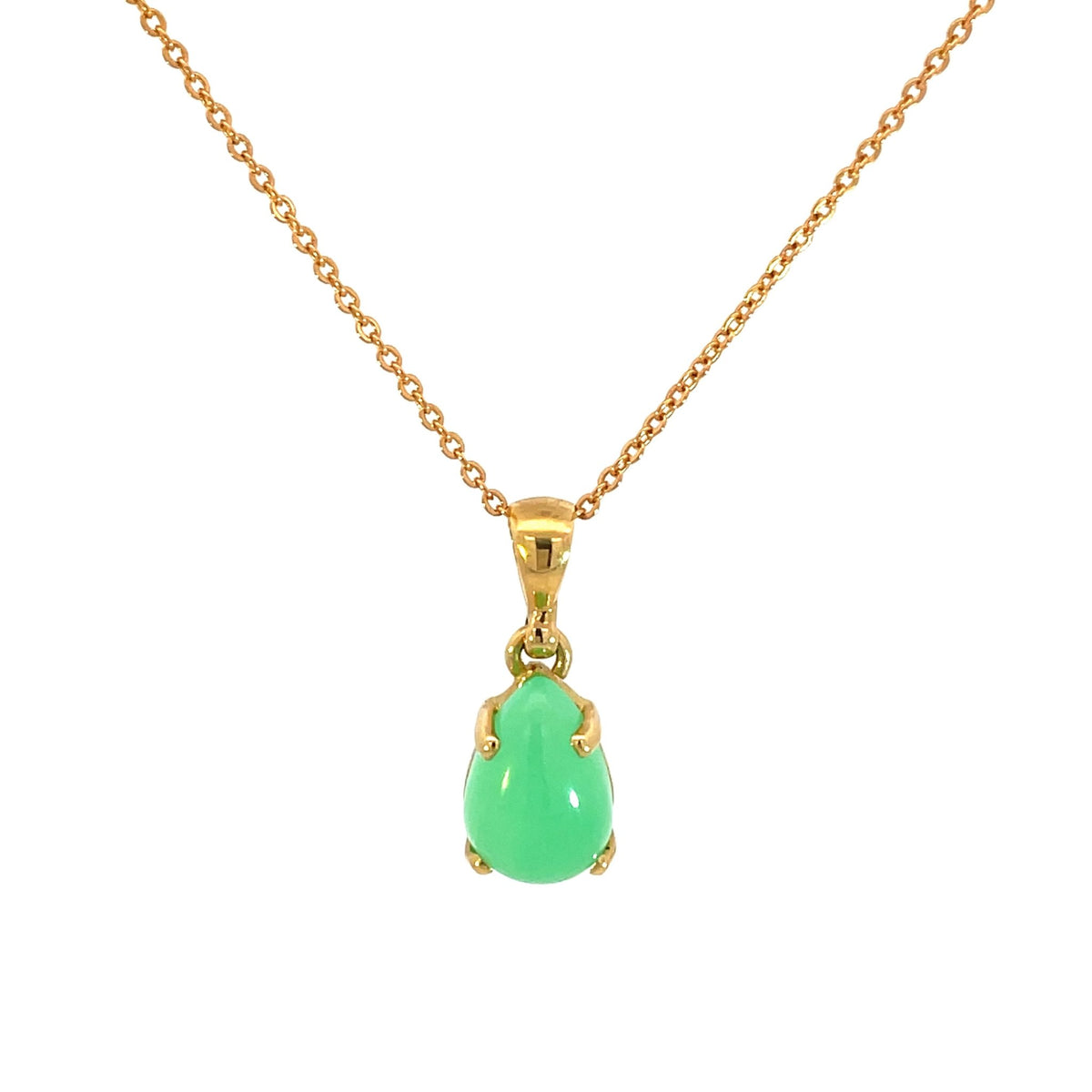Pear Shaped Chrysoprase Pendant - Markbridge Jewellers