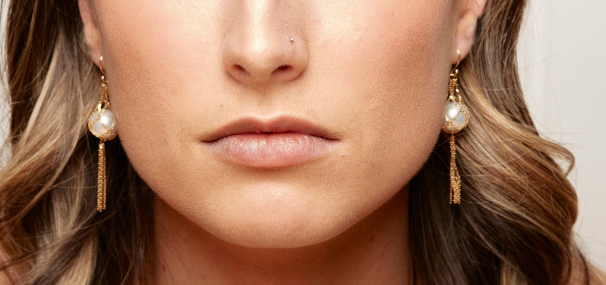 Pearl Net Drop Earrings - Markbridge Jewellers