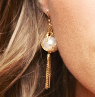 Pearl Net Drop Earrings - Markbridge Jewellers