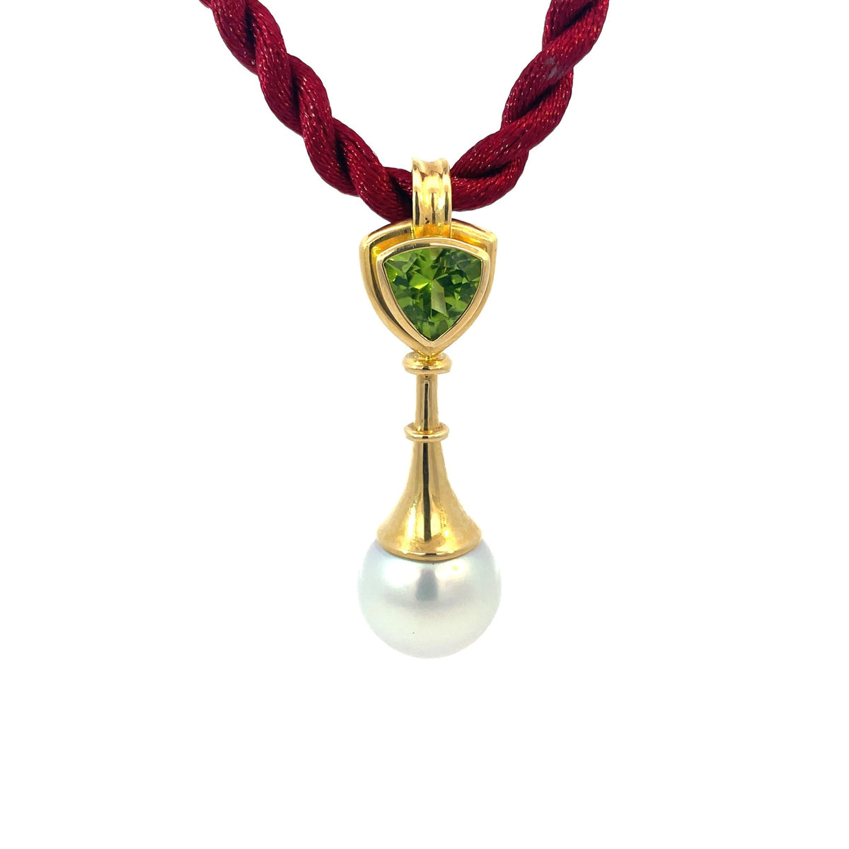 Peridot and Pearl Pendant - Markbridge Jewellers