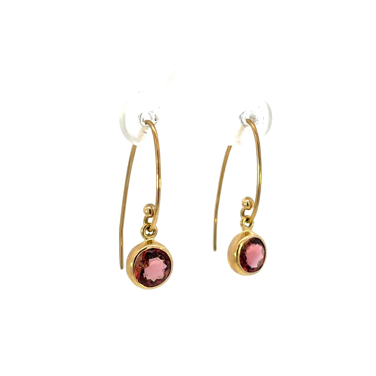 Pink Tourmaline Sharp Drop Earrings - Markbridge Jewellers