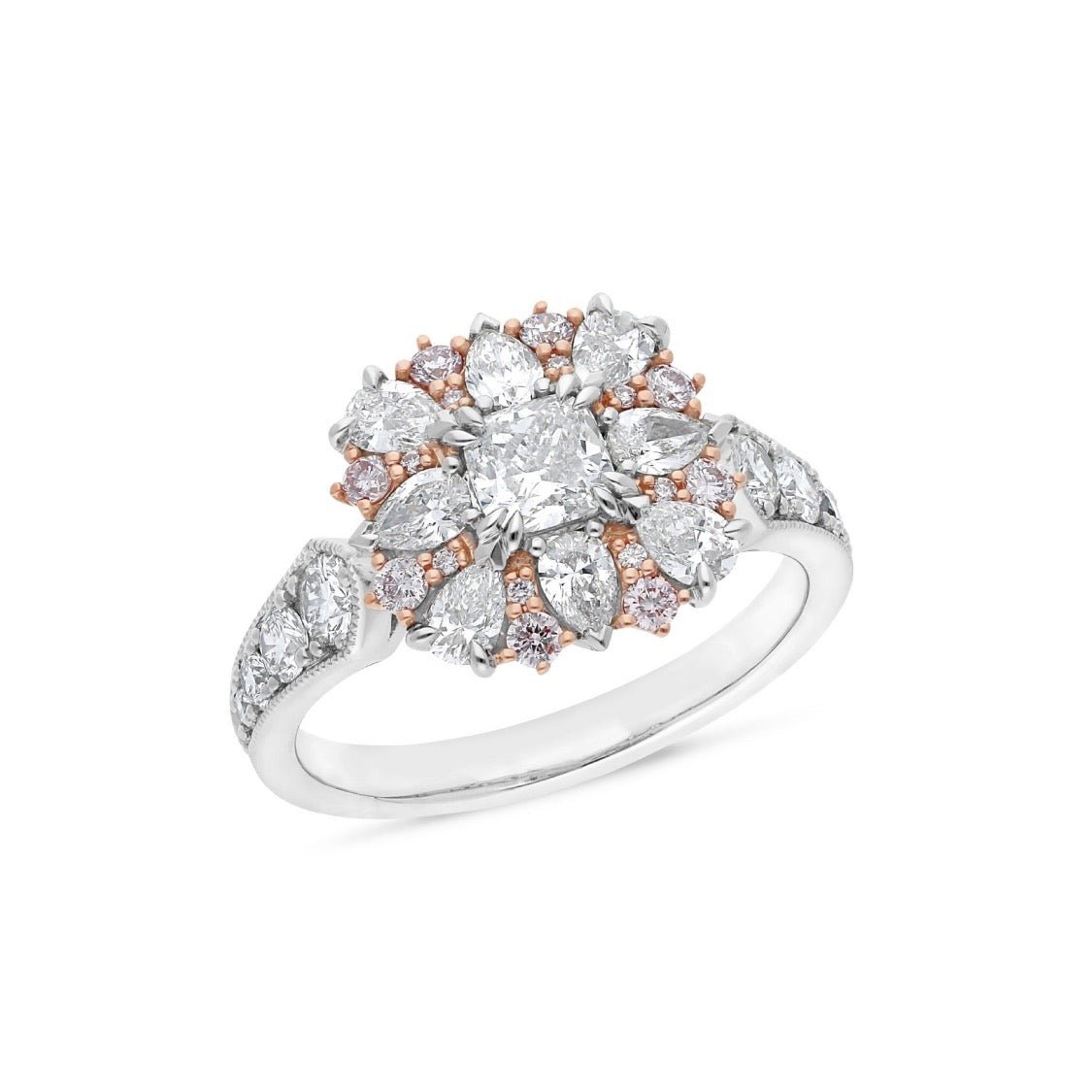Pink & White Diamond Dress Ring - Markbridge Jewellers