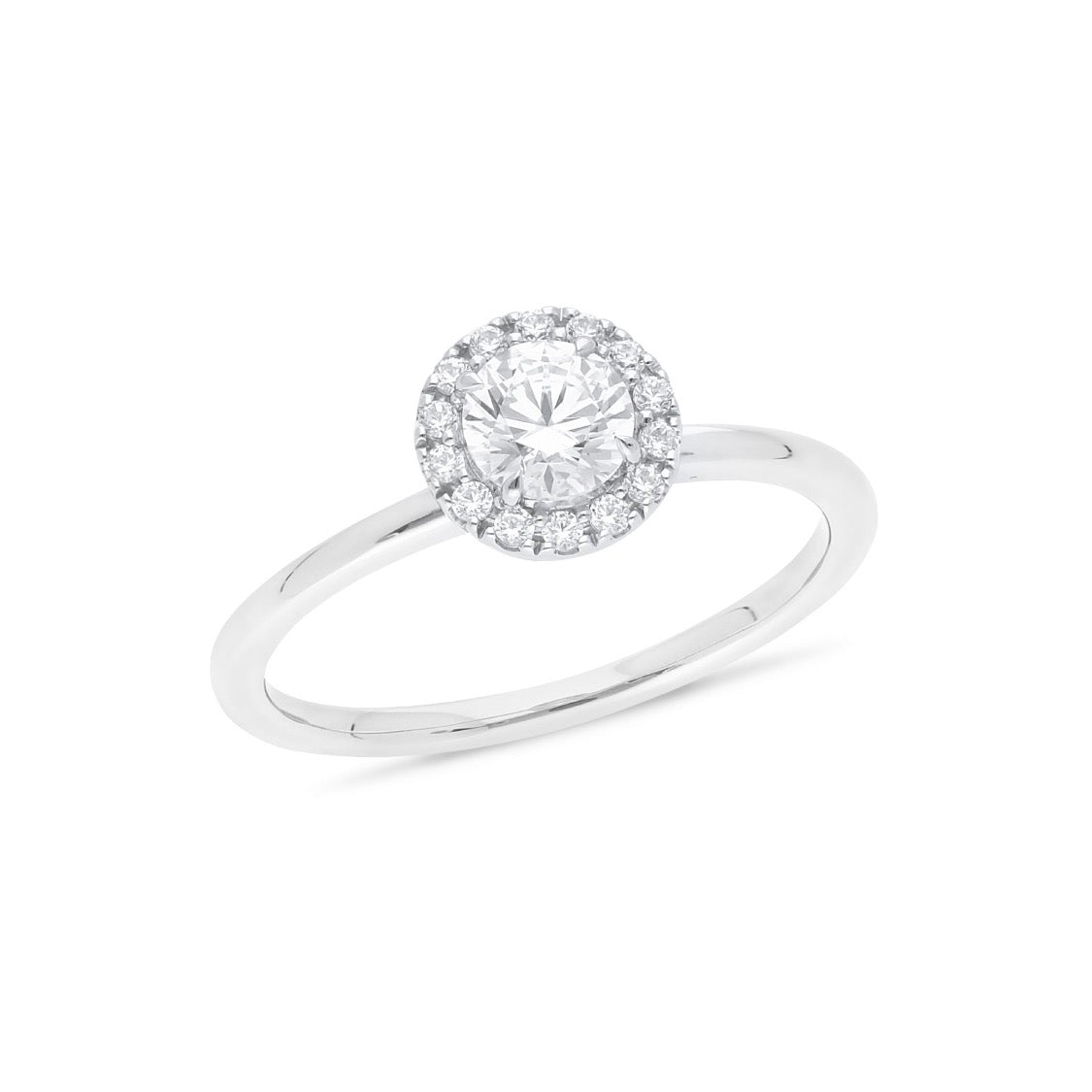 Round Brilliant Cut Diamond Halo Engagement Ring - Markbridge Jewellers