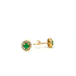Round Emerald & Diamond Stud Earrings - Markbridge Jewellers