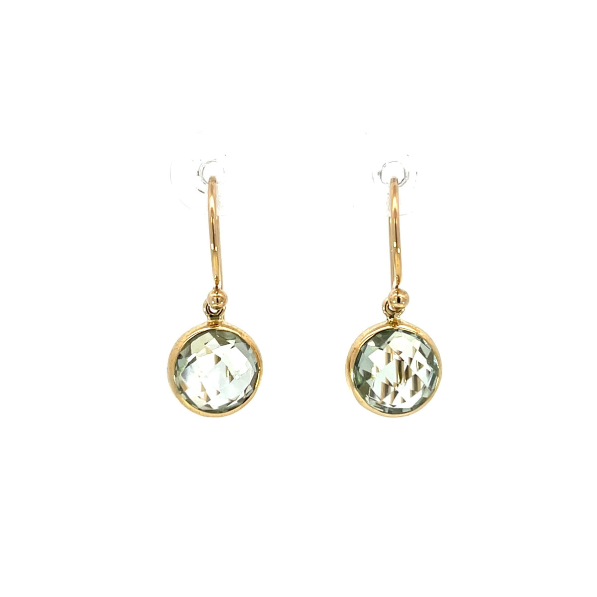Round Green Amethyst Drop Earrings - Markbridge Jewellers