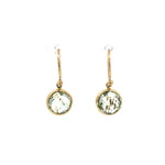 Round Green Amethyst Drop Earrings - Markbridge Jewellers
