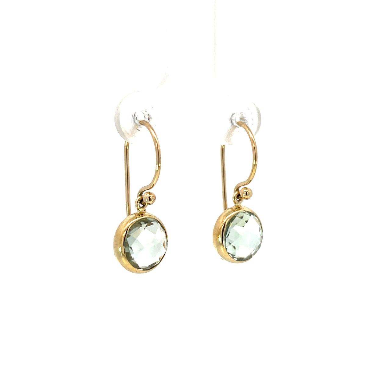 Round Green Amethyst Drop Earrings - Markbridge Jewellers