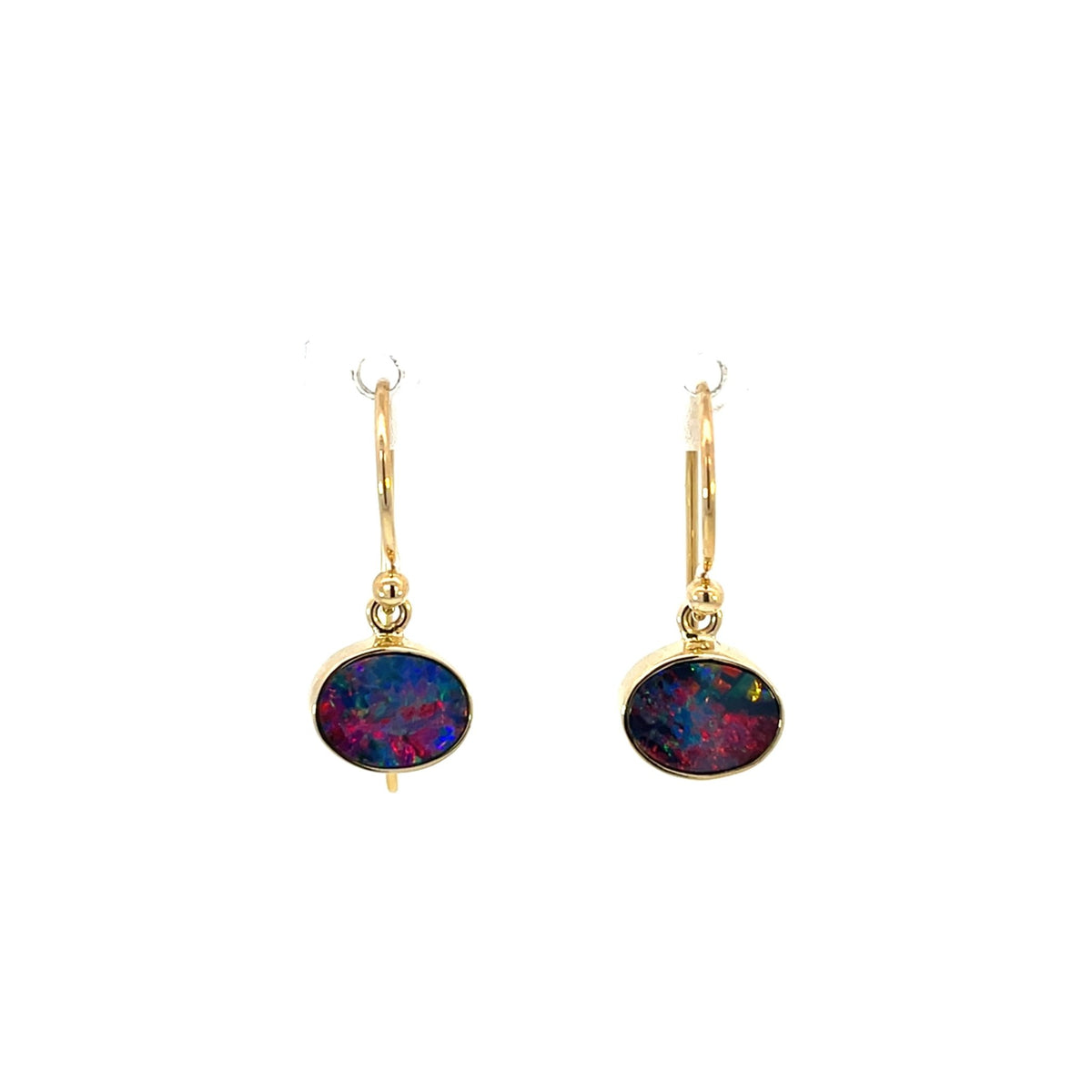 Round Opal Doublet Drop Earrings - Markbridge Jewellers