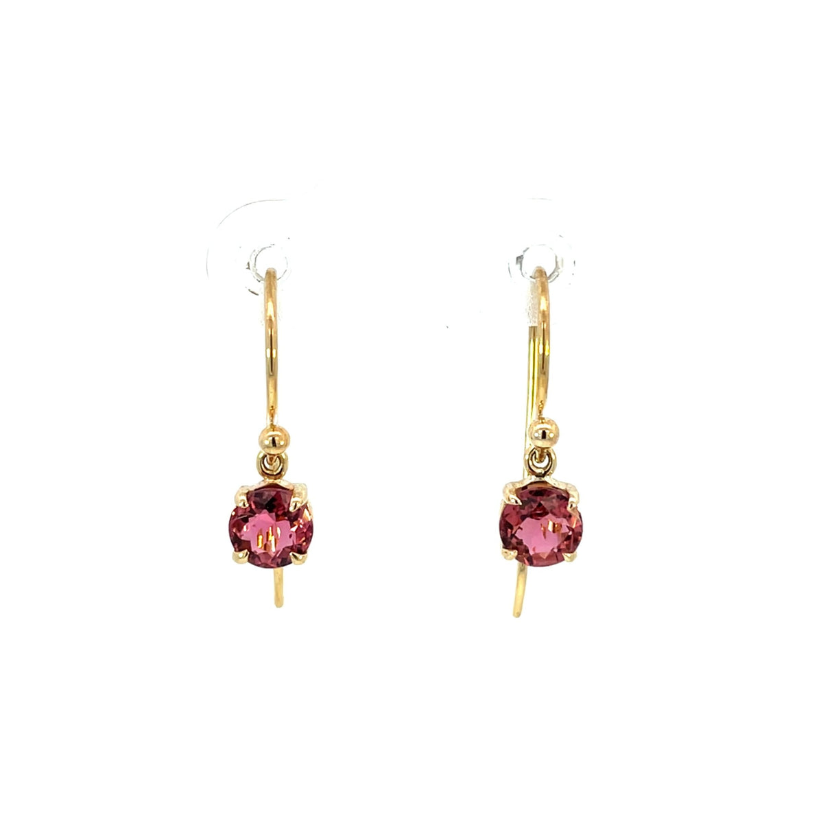 Round Pink Tourmaline Drop Earrings - Markbridge Jewellers