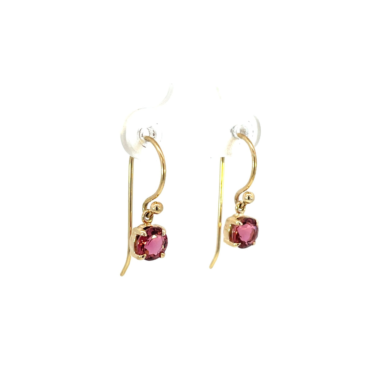 Round Pink Tourmaline Drop Earrings - Markbridge Jewellers