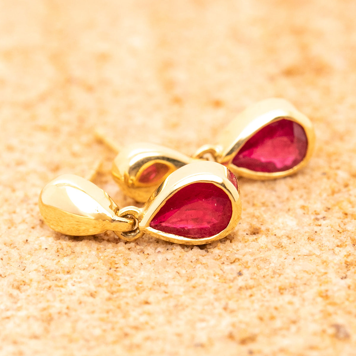 Ruby Drop Stud Earrings - Markbridge Jewellers