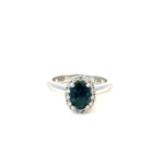 Sapphire & Diamond Halo Engagement Ring - Markbridge Jewellers