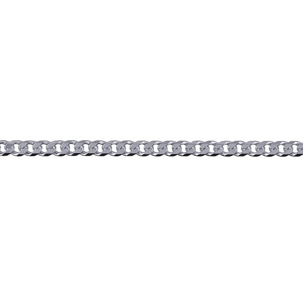 Silver Bevelled Curb Chain 3.20mm - Markbridge Jewellers