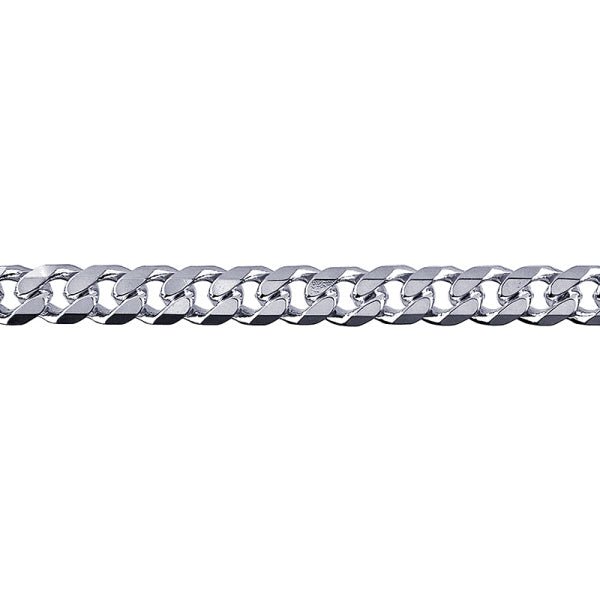 Silver Bevelled Curb Chain 6.30mm - Markbridge Jewellers
