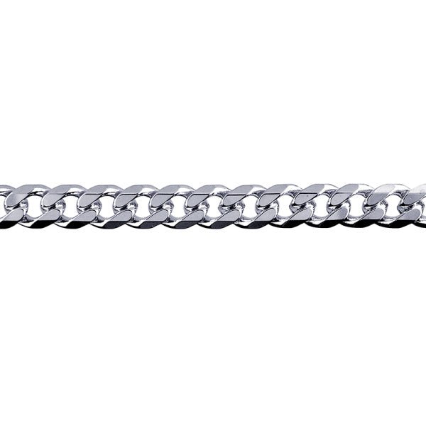 Silver Bevelled Curb Chain 6.80mm - Markbridge Jewellers
