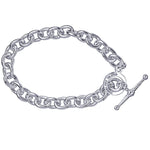 Silver Cable Bracelet With Ring & T - Bar - Markbridge Jewellers