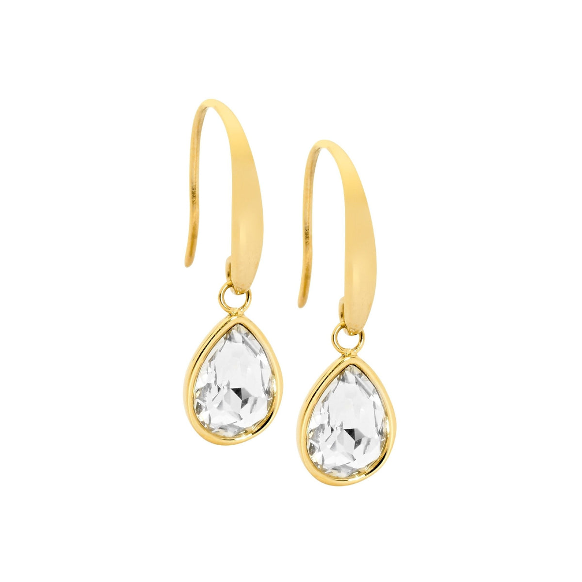 Stainless Steel Earring Amethyst Gold - SE180A-G - Markbridge Jewellers