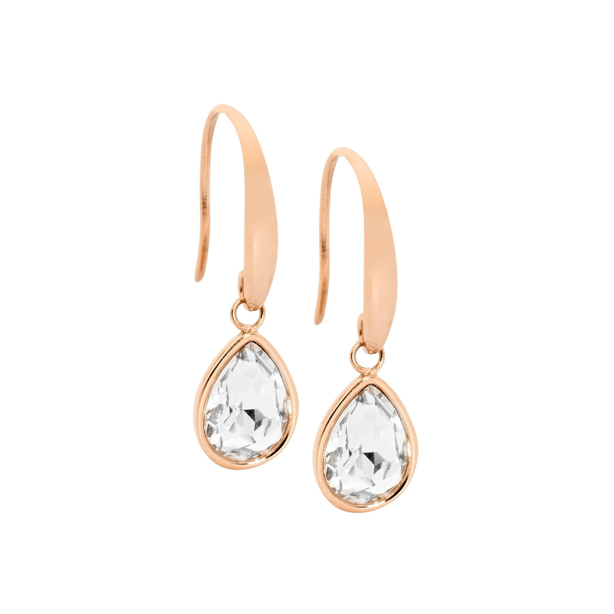 Stainless Steel Earring Amethyst Gold - SE180A-G - Markbridge Jewellers