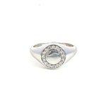 White Gold Diamond Circle Signet Ring - Markbridge Jewellers