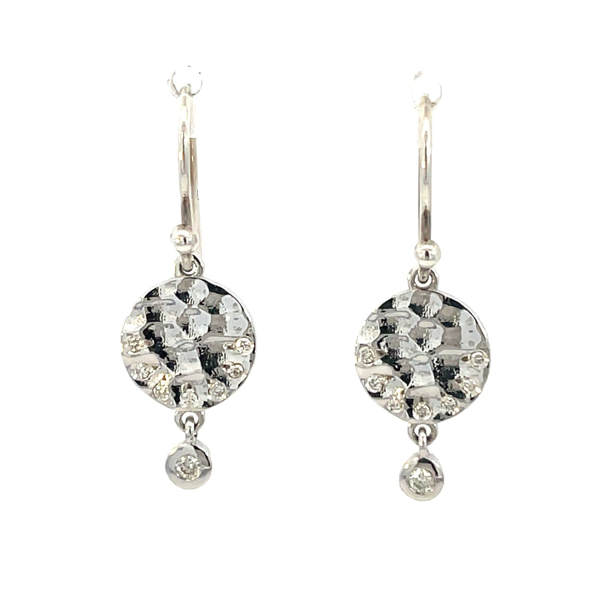 White Gold & Diamond ‘Isabella’ Circle Drop Earrings - Markbridge Jewellers