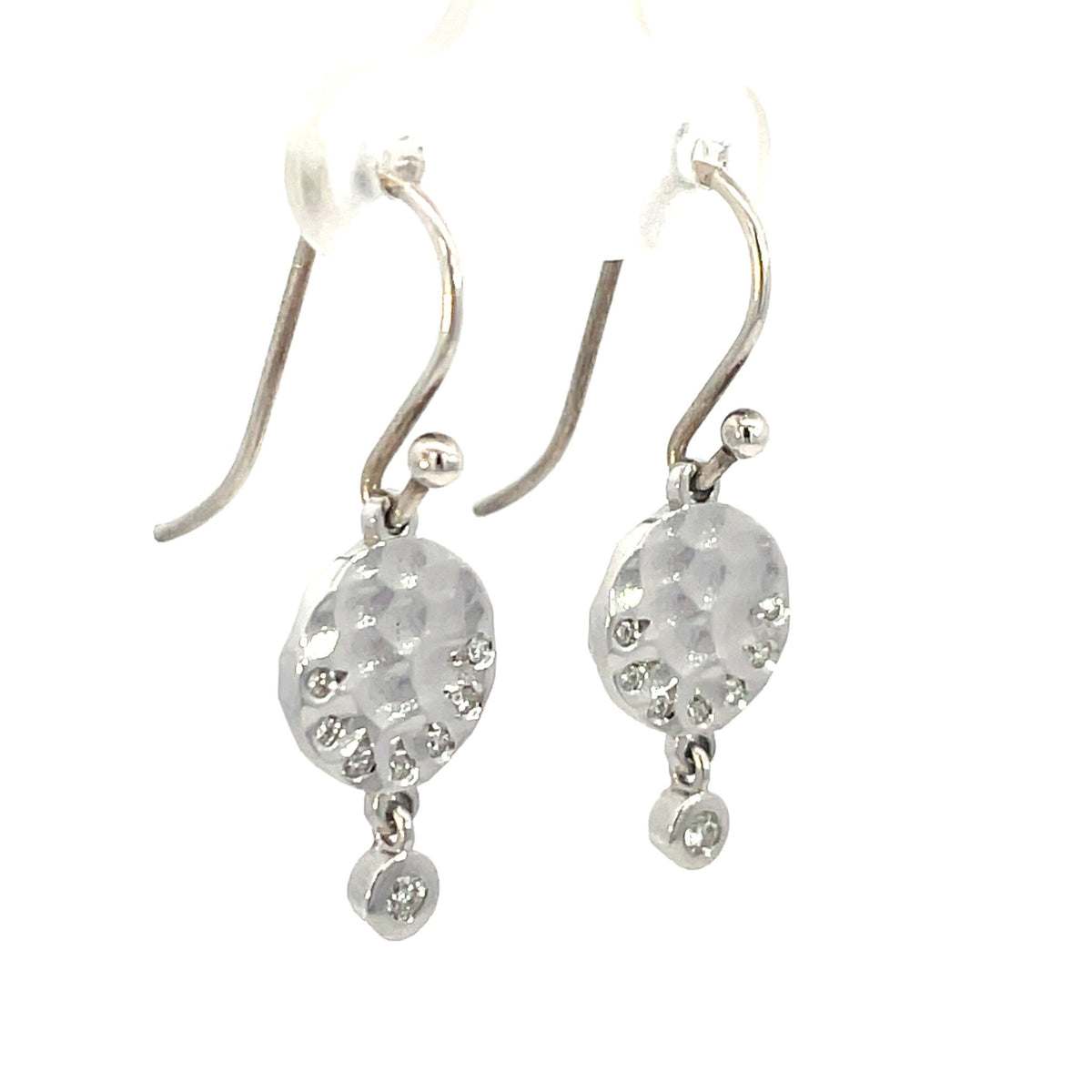 White Gold & Diamond ‘Isabella’ Circle Drop Earrings - Markbridge Jewellers