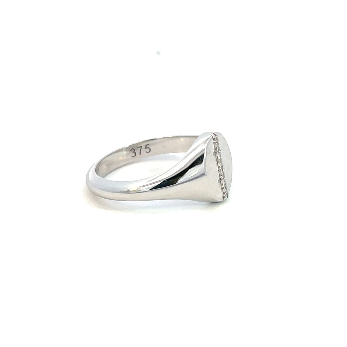 White Gold & Diamond ‘Isabella’ Oval Signet Ring - Markbridge Jewellers