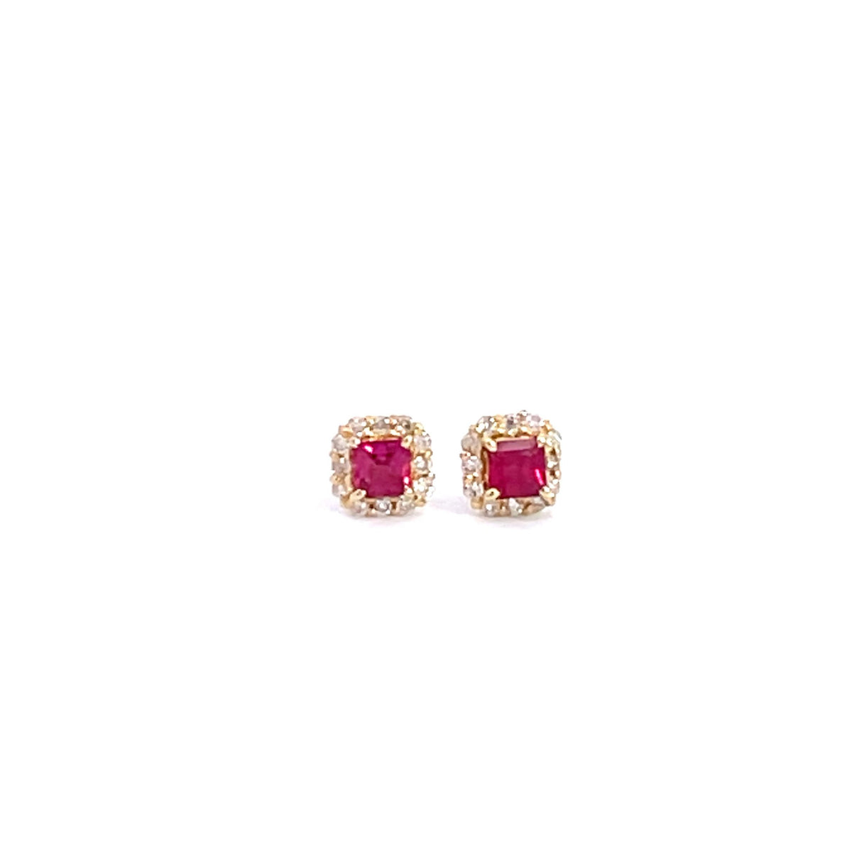Yellow Gold and Ruby & Diamond Earrings - Markbridge Jewellers