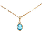 Yellow Gold & Blue Topaz Pendant - Markbridge Jewellers