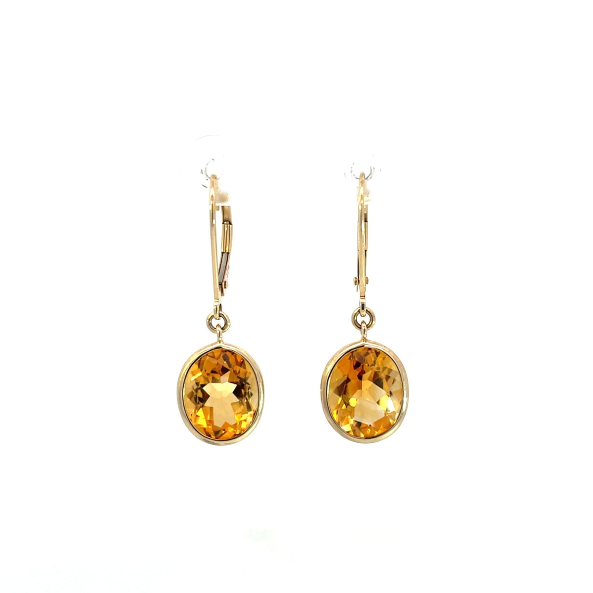 Yellow Gold & Citrine Drop Earrings - Markbridge Jewellers